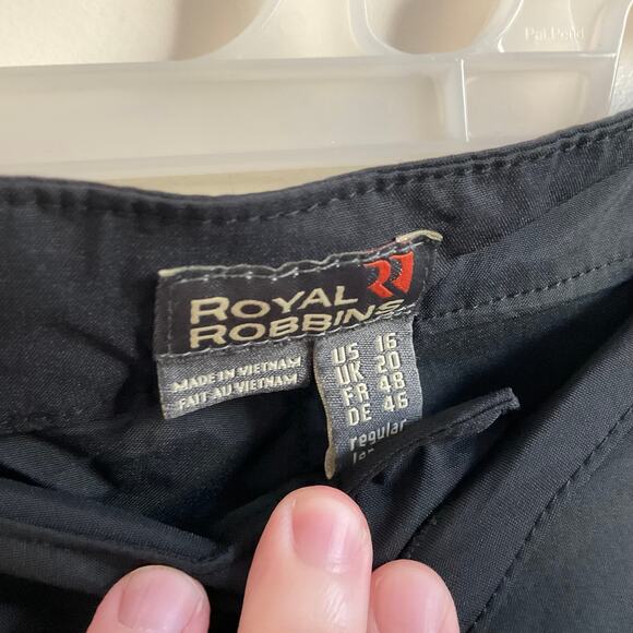 Royal Robbins Black Straight Leg Hiking Gorpcore Outdoor Pants - Size 16 - Picture 5 of 9